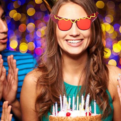 2Pcs Hot Dog Eyeglasses Funny Sunglasses Dance Party Makeup Glasses Summer Dress Up Decorative Eyewears in Saudi Arabia
