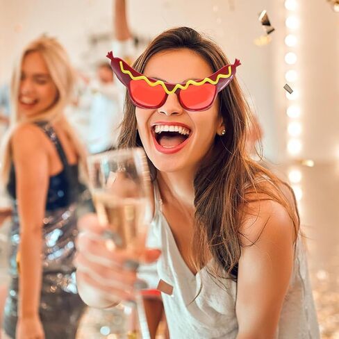 2Pcs Hot Dog Eyeglasses Funny Sunglasses Dance Party Makeup Glasses Summer Dress Up Decorative Eyewears in Saudi Arabia