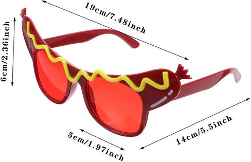 2Pcs Hot Dog Eyeglasses Funny Sunglasses Dance Party Makeup Glasses Summer Dress Up Decorative Eyewears in Saudi Arabia