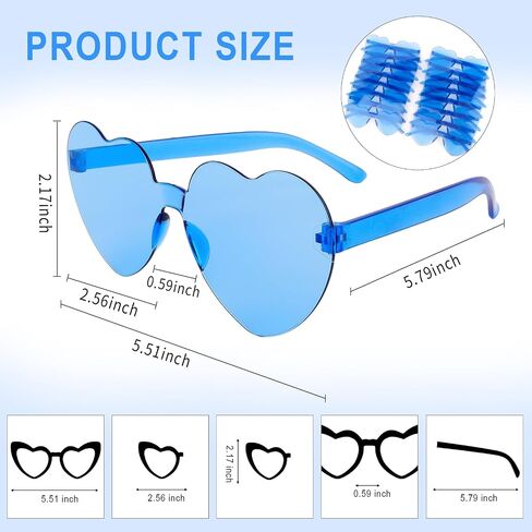 Semato 16 Pcs Heart Sunglasses Rimless Heart Shaped Sunglasses Bachelorette Bride Party Favors in Saudi Arabia