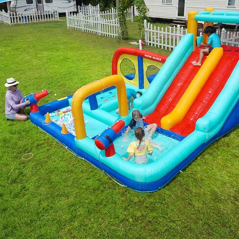 Inflatable Water Slides for Kids Backyard, Waterslide Bounce House for Kids, Blow Up Water Park, Bouncy House with Slide for Wet Dry(550W Blower Included) in Kuwait