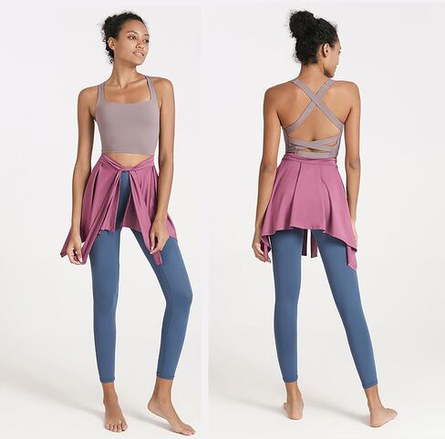 Women's Yoga Wrap Skirt Tennis One Piece Cover Up Athletic Sport Wrap Short Skirts Self Tie in Saudi Arabia