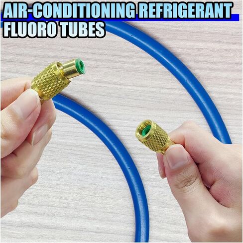 AC Refrigerant Hose, 60 Inch HVAC Manifold Gauge Tube for Air Condition System, 1/4" SAE Thread Flare Charging Hose, 800 PSI Working Pressure HVAC Hoses for R134A, R410A and R22 (Yellow) in Saudi Arabia