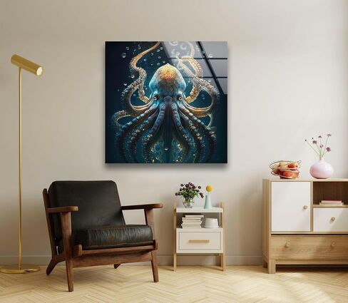 My Photostation.com 14Wx20H'' Stained Magnolia Glass Wall Art Tempered Glass Printing Wall Decor Large Wall Art Wall Hangings in Saudi Arabia