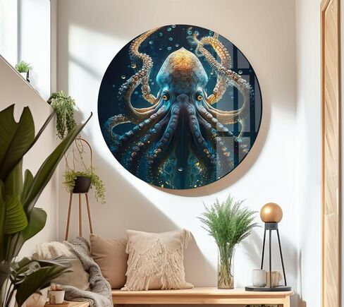 My Photostation.com 14Wx20H'' Stained Magnolia Glass Wall Art Tempered Glass Printing Wall Decor Large Wall Art Wall Hangings in Saudi Arabia
