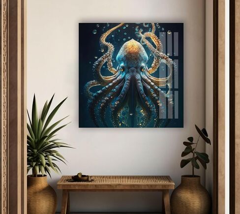 My Photostation.com 14Wx20H'' Stained Magnolia Glass Wall Art Tempered Glass Printing Wall Decor Large Wall Art Wall Hangings in Saudi Arabia