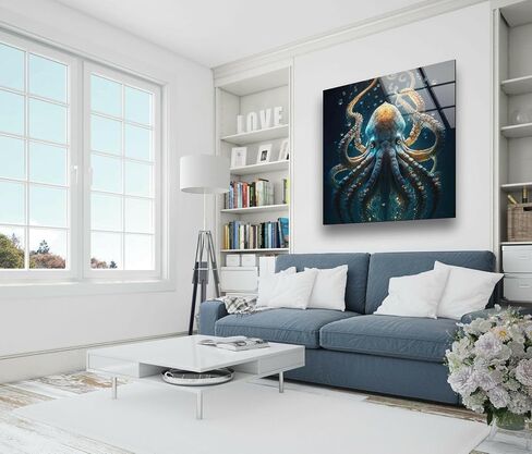 My Photostation.com 14Wx20H'' Stained Magnolia Glass Wall Art Tempered Glass Printing Wall Decor Large Wall Art Wall Hangings in Saudi Arabia
