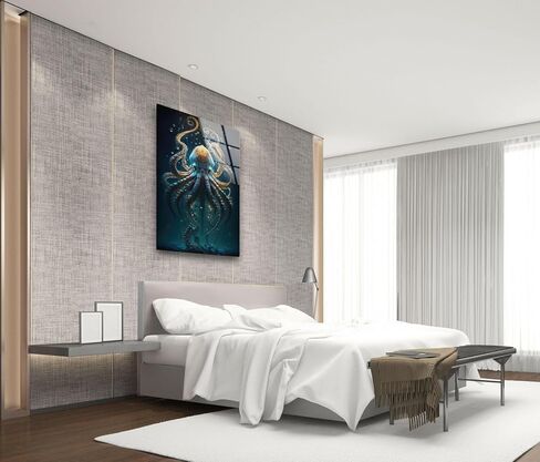 My Photostation.com 14Wx20H'' Stained Magnolia Glass Wall Art Tempered Glass Printing Wall Decor Large Wall Art Wall Hangings in Saudi Arabia