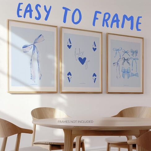 LARKINROAD 3 Pink Bow and Cherry Decor Posters, Wall Art - 12 x 16 Unframed - Preppy Dorm, Room Decor Aesthetic, Coquette Pink Decor - Eco-Friendly, Made in USA in Kuwait