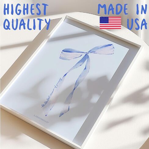 LARKINROAD 3 Pink Bow and Cherry Decor Posters, Wall Art - 12 x 16 Unframed - Preppy Dorm, Room Decor Aesthetic, Coquette Pink Decor - Eco-Friendly, Made in USA in Kuwait