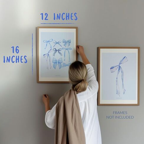 LARKINROAD 3 Pink Bow and Cherry Decor Posters, Wall Art - 12 x 16 Unframed - Preppy Dorm, Room Decor Aesthetic, Coquette Pink Decor - Eco-Friendly, Made in USA in Kuwait