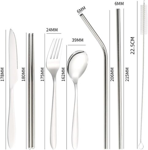 Travel Portable Cutlery Set With Box, Reusable Portable Cutlery Set For Travel And Home (YE) in Saudi Arabia