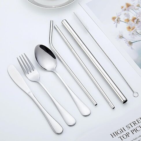 Travel Portable Cutlery Set With Box, Reusable Portable Cutlery Set For Travel And Home (YE) in Saudi Arabia