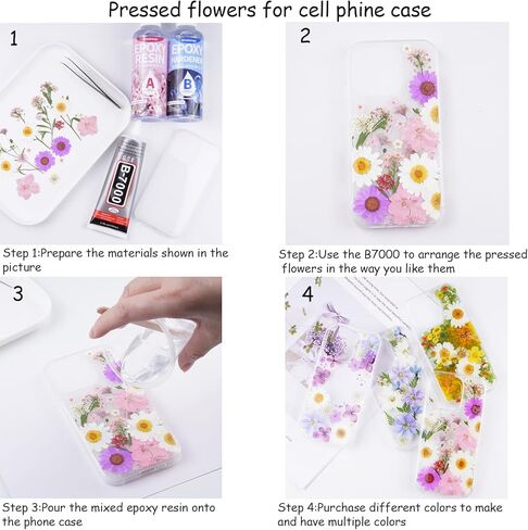 190Pcs Dried Pressed Flowers for Crafts,Xinxinran Dry Flower Kit for Resin Molds,Epoxy Resin Accessories,Bookmark,Nails, Jewelry Molds,Candle Making Supplies,Soap,Frame(Bright Color) in Kuwait