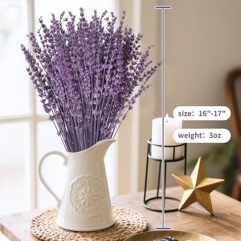 Dried Lavender Flower Bundle for Vase Decor – 15''-17'' 2oz(56g) Preserved Purple Flower Bouquet Floral for Wedding Table Home Decor DIY Craft, Dry Live Plants, Fragrance in Saudi Arabia