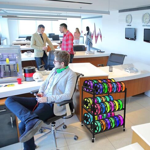 3D Printer Filament Storage Rack, 360°Rolling Filament Spool Holders Racks with Wheels, Heavy Duty Metal Shelf for PLA/ABS/TPU,Filaments Organzied for 3D Printing in Kuwait