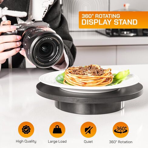 Remote control Motorized Rotating Display stand - 360° Electric Rotating Platform | 3-in-1 Sizes - 5.74", 7.08" and 8.66" Replacement Covers - Rechargeable Turn Table - Live Streaming & Photography in Saudi Arabia