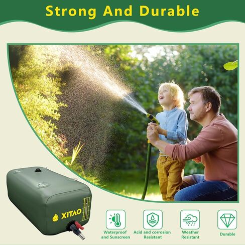 حاوية تخزين المياه XITAO سعة 87 جالون/330 لتر مع مؤشر لمستوى المياه، حاويات تخزين مياه قابلة للطي ذات سعة كبيرة، حقيبة مياه محمولة لخزان المياه في حالات الطوارئ للمركبات الترفيهية، والوقاية من الحرائق، والري in Kuwait