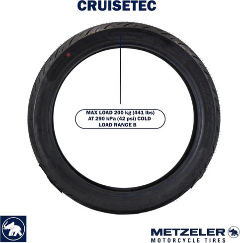 Metzeler Cruisetec V -Twin Motorcycle More -Edrics و Combos - Performance Perform for Cruiser و Custom & Heavy Tourers w/Enhanced Walling & Comfort - مع سلسلة المفاتيح (130/80B17 65H (I)) in Kuwait