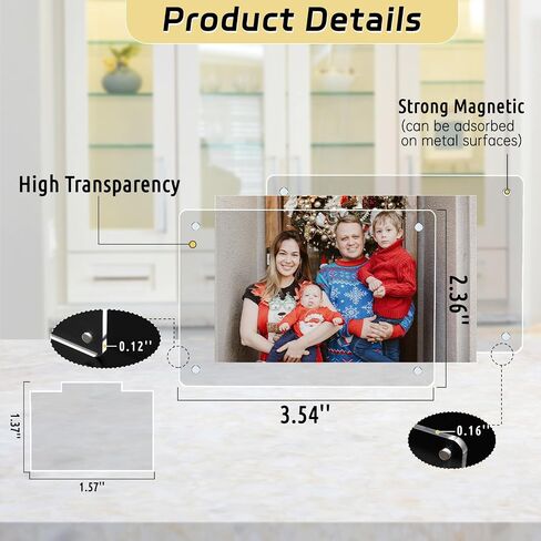 6 Pack Acrylic Magnetic Picture Frames 2x3, Refrigerator and Desktop Photo Frames Combine, Vertical and Horizontal Clear Display Compatible with Fujifilm Instax Mini for Fridge/Table/Locker in Saudi Arabia