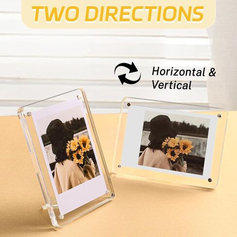 6 Pack Acrylic Magnetic Picture Frames 2x3, Refrigerator and Desktop Photo Frames Combine, Vertical and Horizontal Clear Display Compatible with Fujifilm Instax Mini for Fridge/Table/Locker in Saudi Arabia