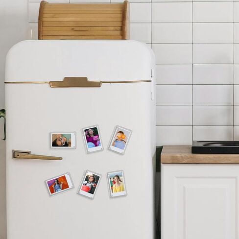 6 Pack Acrylic Magnetic Picture Frames 2x3, Refrigerator and Desktop Photo Frames Combine, Vertical and Horizontal Clear Display Compatible with Fujifilm Instax Mini for Fridge/Table/Locker in Saudi Arabia