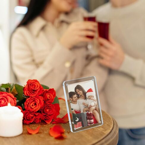 6 Pack Acrylic Magnetic Picture Frames 2x3, Refrigerator and Desktop Photo Frames Combine, Vertical and Horizontal Clear Display Compatible with Fujifilm Instax Mini for Fridge/Table/Locker in Saudi Arabia