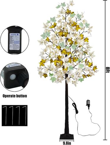 Krissing 3 Pack Light Up Fall Tree, 4Ft, 5Ft, 6Ft Artificial Lighted Fall Maple Tree with Lights Fake Autumn Maple Tree for Fall Home Indoor Outdoor Thanksgiving Fall Decor in Saudi Arabia