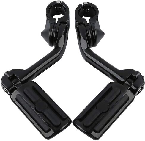 TCMT Black 1.25" 3.2cm Adjustable Highway Foot Pegs Footpeg Footrest Fits For Harley Touring Road King Street Glide Road Glide Electra Glide Softail Sportster Dyna with 1.25" Engine Guards in Saudi Arabia