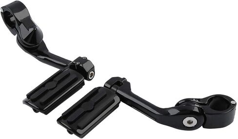 TCMT Black 1.25" 3.2cm Adjustable Highway Foot Pegs Footpeg Footrest Fits For Harley Touring Road King Street Glide Road Glide Electra Glide Softail Sportster Dyna with 1.25" Engine Guards in Saudi Arabia