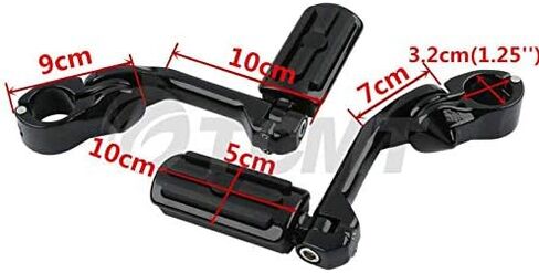 TCMT Black 1.25" 3.2cm Adjustable Highway Foot Pegs Footpeg Footrest Fits For Harley Touring Road King Street Glide Road Glide Electra Glide Softail Sportster Dyna with 1.25" Engine Guards in Saudi Arabia