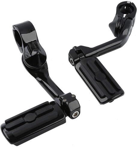 TCMT Black 1.25" 3.2cm Adjustable Highway Foot Pegs Footpeg Footrest Fits For Harley Touring Road King Street Glide Road Glide Electra Glide Softail Sportster Dyna with 1.25" Engine Guards in Saudi Arabia