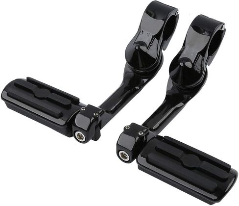 TCMT Black 1.25" 3.2cm Adjustable Highway Foot Pegs Footpeg Footrest Fits For Harley Touring Road King Street Glide Road Glide Electra Glide Softail Sportster Dyna with 1.25" Engine Guards in Saudi Arabia