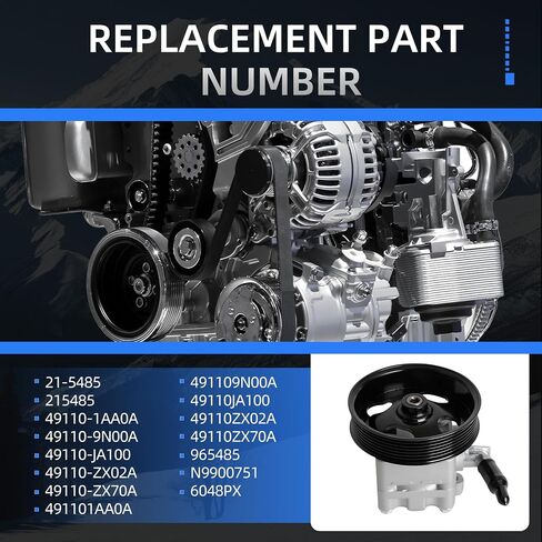 21-5485 مضخة التوجيه الكهربائية مع Pulley & Bracket Fit for Nissan Altima 2007-2012 ، Fit for Maxima 2009-2014 ، Fit for Murano 2009-2014 V6 3.5L Gas Engine فقط ، استبدل # 49110-1AA0A 49110-9N00A 965485 in Saudi Arabia