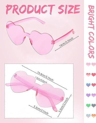 20 Pairs Heart Sunglasses for Women, Valentine's Day Party Favor Heart Shaped Glasses in Kuwait