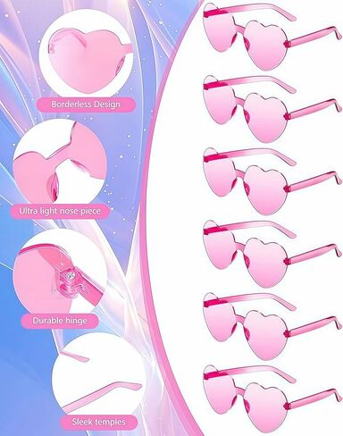 20 Pairs Heart Sunglasses for Women, Valentine's Day Party Favor Heart Shaped Glasses in Kuwait