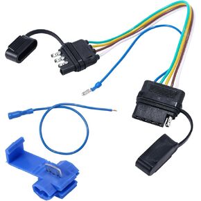 4 دبوس إلى 5 دبوس محول مقطورة ، محول الأسلاك المقطورات 7.48 "4 الطريق إلى محول تسخير الأسلاك المسطح المسطح مع موصل وسلك توصيل لمقطورات القوارب الفرامل in Kuwait