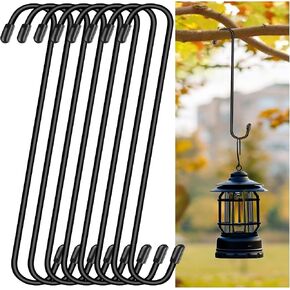 6P 12 Inch Large S Hooks for Hanging Plants,Black Extra Matel Heavy Duty Hook for Hang Brsket,Bird House,Clothes,Kitchenware in Saudi Arabia