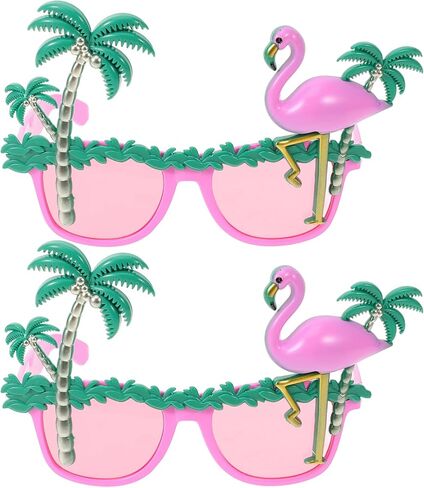 نظارة شمسية فلامنغو 2pcs: نظارات شمسية استوائية هاواي: نظارات حفلات جديدة مضحكة لـ Luau ، الشاطئ ، عيد ميلاد ، أحداث صيفية ، وردي in Saudi Arabia