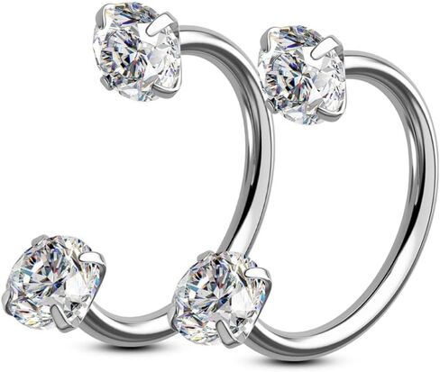 chenle 2PCS 316L Stainless Steel Horseshoe Nose Rings – 18G Threadless Push Pin Hoops for Septum, Lip, Eyebrow, Helix & Daith Piercing (8mm & 10mm) in Saudi Arabia