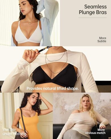 OEAK Womens Comfortable Triangle Bras No Underwire Sexy Plunge Unlined Bralette Pull On Bra Seamless Everyday Tshirt Bras in Saudi Arabia