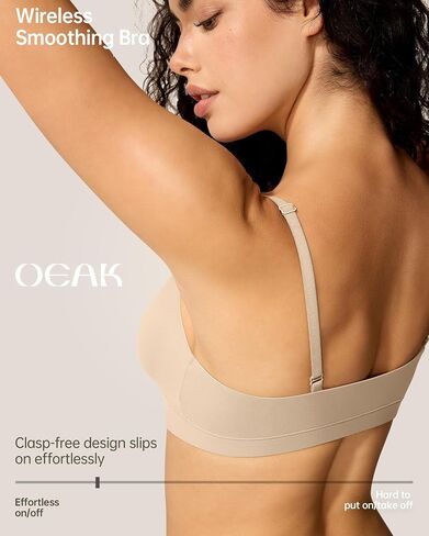 OEAK Womens Comfortable Triangle Bras No Underwire Sexy Plunge Unlined Bralette Pull On Bra Seamless Everyday Tshirt Bras in Saudi Arabia
