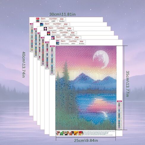 6 Pack Diamond Paintings, DIY 5D Diamond Painting Kits Flowers for Adults, Full Drill Diamond Painting by Numbers for Adults Home Wall Decor 12x16 inches in Kuwait