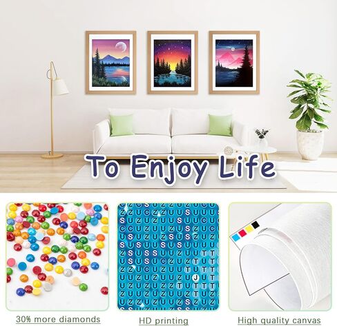 6 Pack Diamond Paintings, DIY 5D Diamond Painting Kits Flowers for Adults, Full Drill Diamond Painting by Numbers for Adults Home Wall Decor 12x16 inches in Kuwait