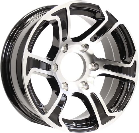 eCustomrim Aluminum Trailer Wheel 16X6 16" Rim Black and Machined 6 Lug in Saudi Arabia