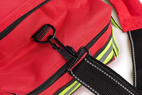 Scherber First Responder Fully-Stocked Professional Essentials EMT/EMS Trauma Kit | HSA/FSA Approved | Reflective Bag w/8 Zippered Pockets & Compartments & 200+ First Aid Supplies - Red in Kuwait