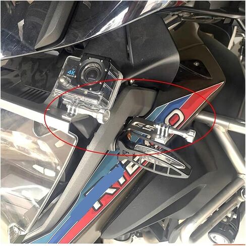 ruixingdianzishangwu Compatible with GSA R 1200 1250 GS LC HP Adventure Motorcycle CNC Front Left Camera Support Bracket Gopro Mount Bracket(R1200GS Black) in Kuwait