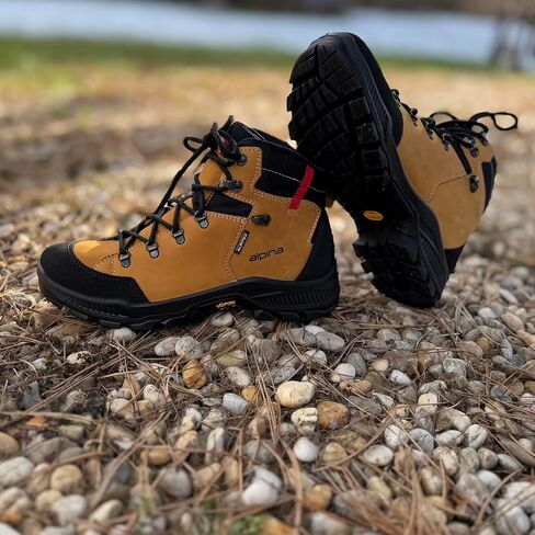 Alpina STADOR Premium Hiking Boots | Ankle High | Waterproof | Breathable Membrane | Vibram Sole | Slip Resistant | Made in Europe in Saudi Arabia