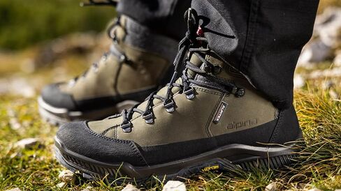 Alpina STADOR Premium Hiking Boots | Ankle High | Waterproof | Breathable Membrane | Vibram Sole | Slip Resistant | Made in Europe in Saudi Arabia