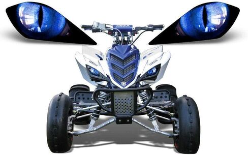 AMR RACING ATV المصباح الأمامي رسومات بصرية شارات متوافقة مع Yamaha Raptor 700/250/350 - Eclipse Blue in Kuwait
